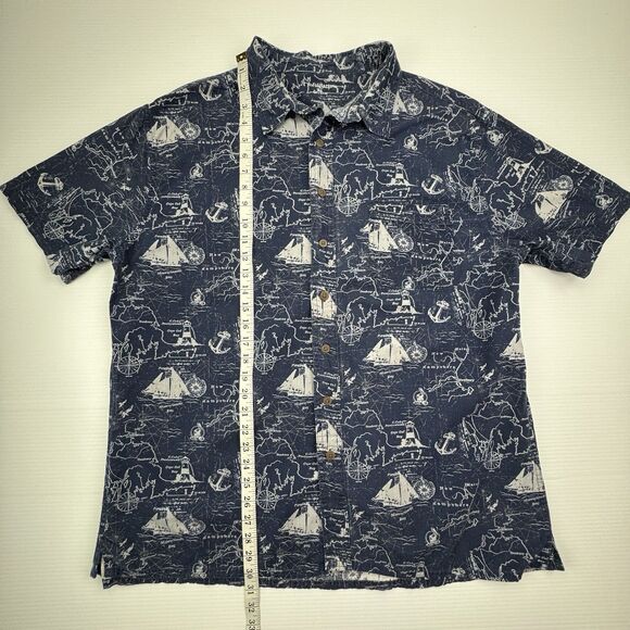 Croft & Barrow Navy Blue Casual Button Down Shirt - Picture 7 of 7